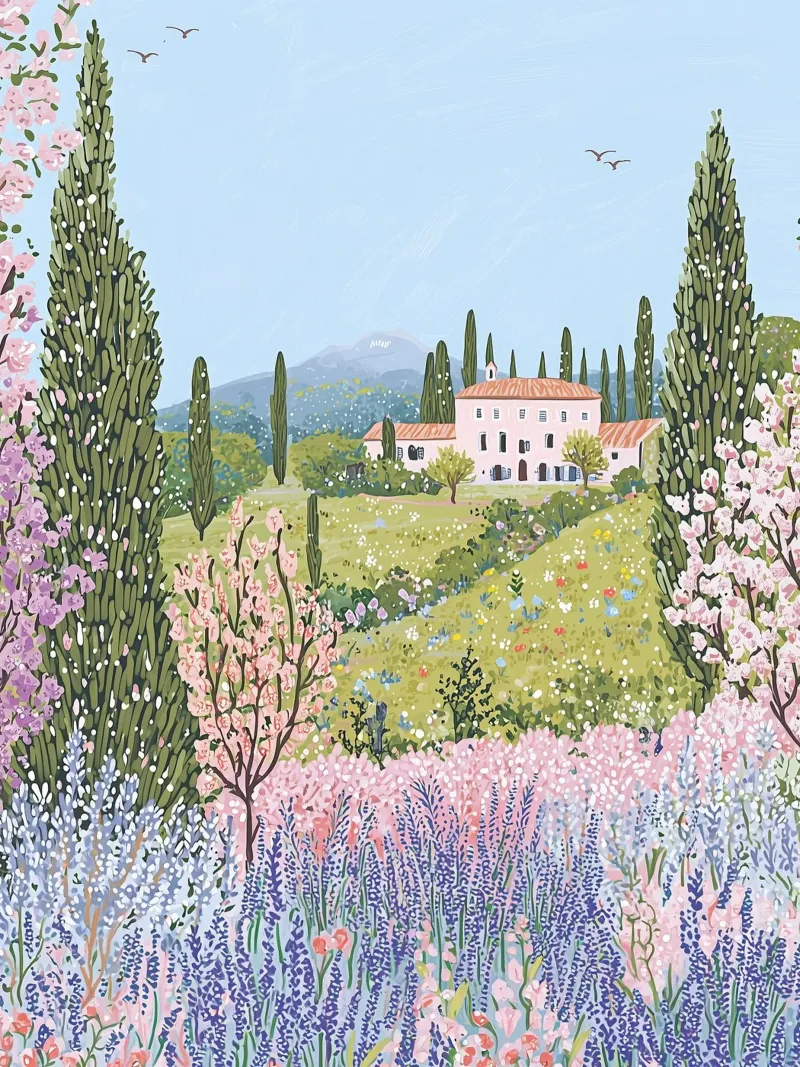 Provenza, Francia, poster di viaggio, arte da parete con fiori poster da Gaia