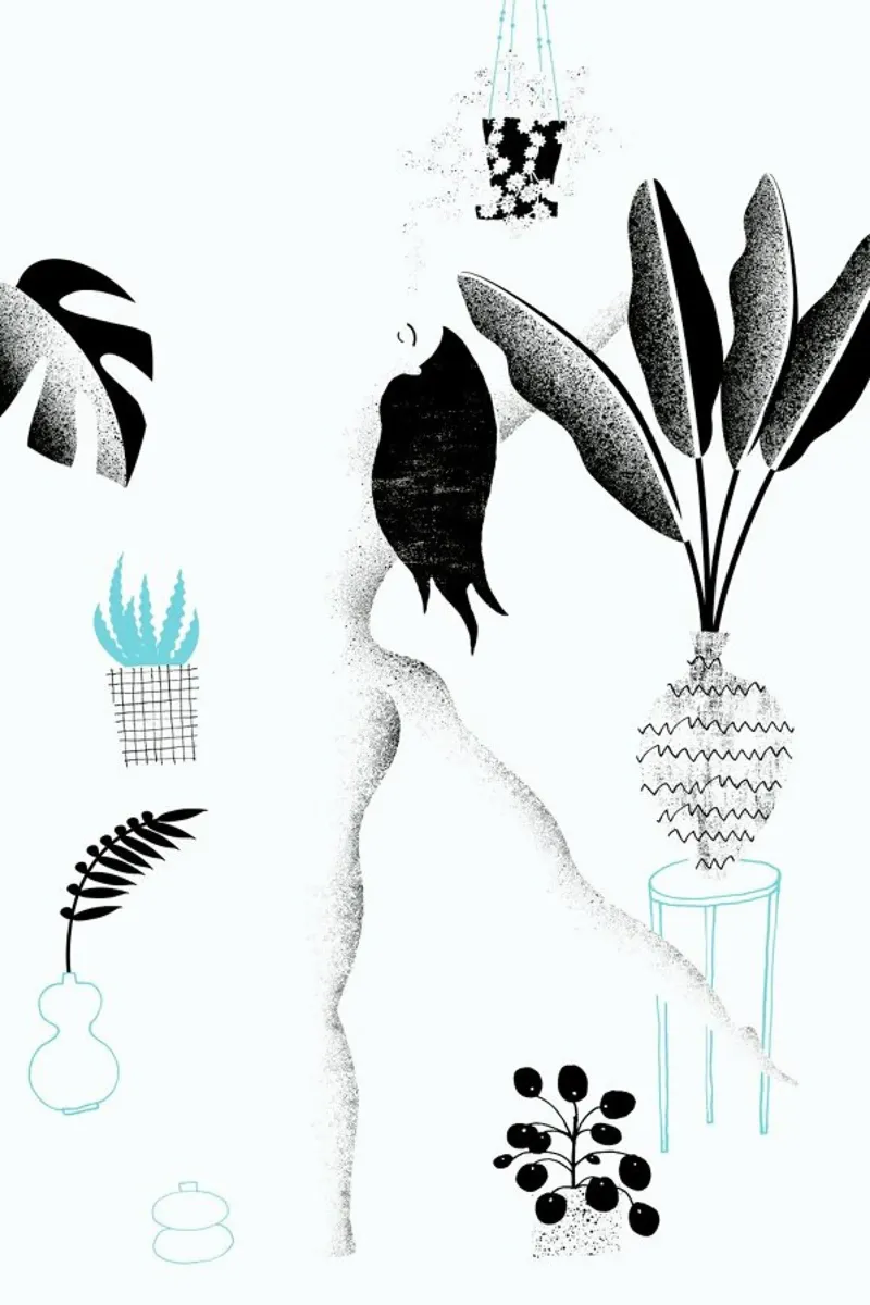 Me And The Plants poster with plastic frame by typealive