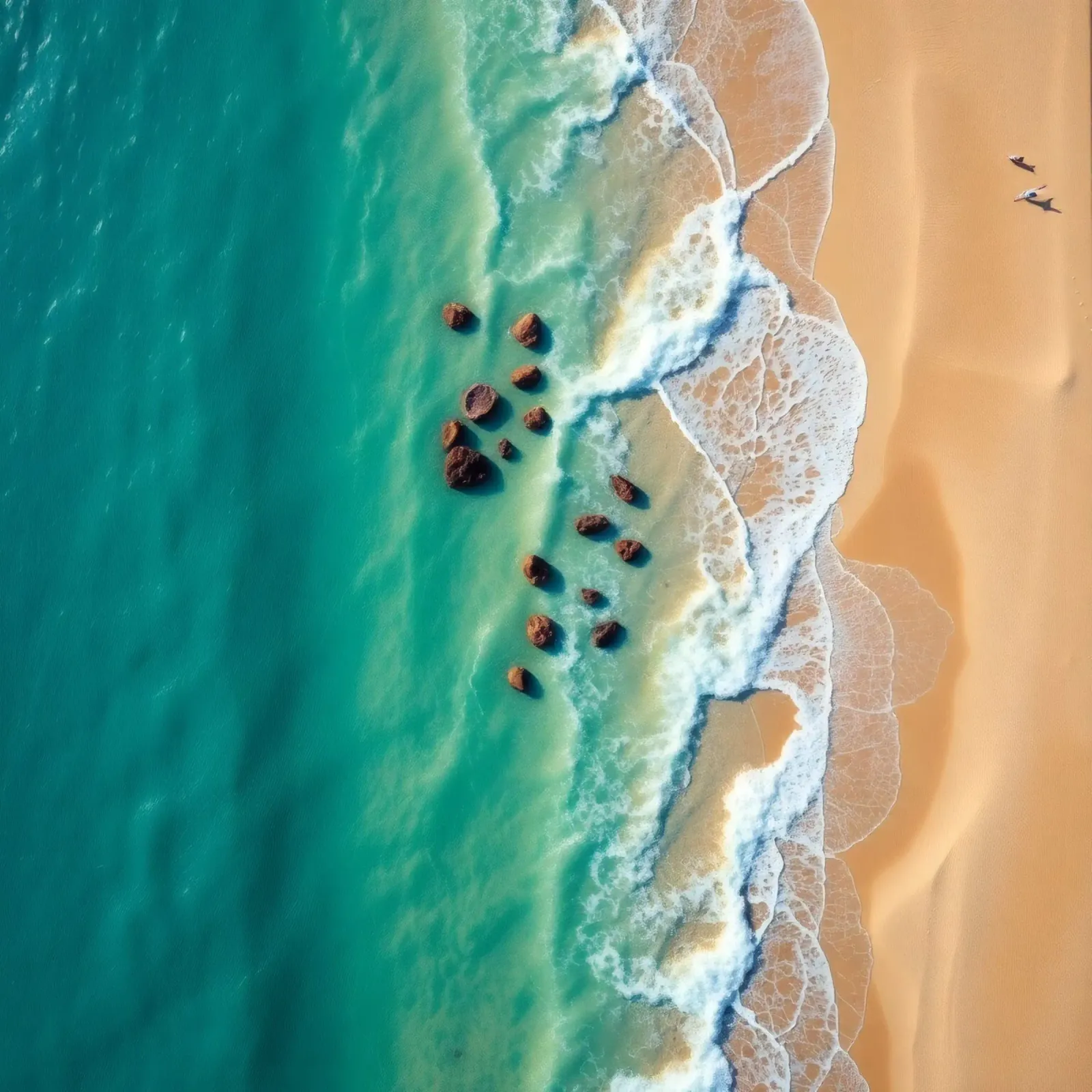 Splendido litorale con acqua limpida e turchese, spiaggia sabbiosa pellicola backlit da DesignDoodle