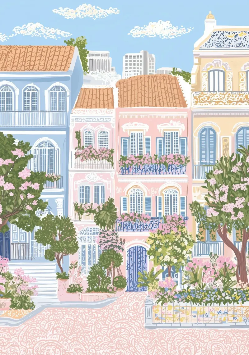 Poster di Parigi, stampa di viaggio, arte di viaggio in Europa, mercato dei fiori carta hahnemühle da Gaia