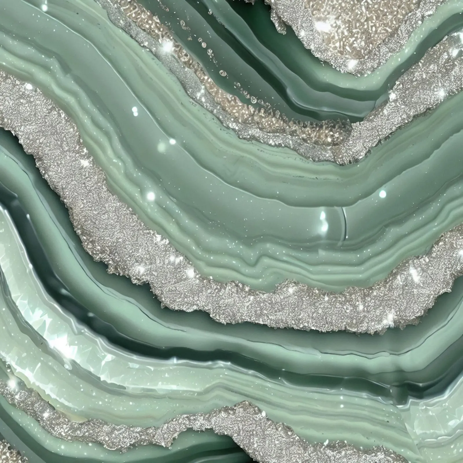Glam Sage Green Agate Texture canvas by Gemstone Textures