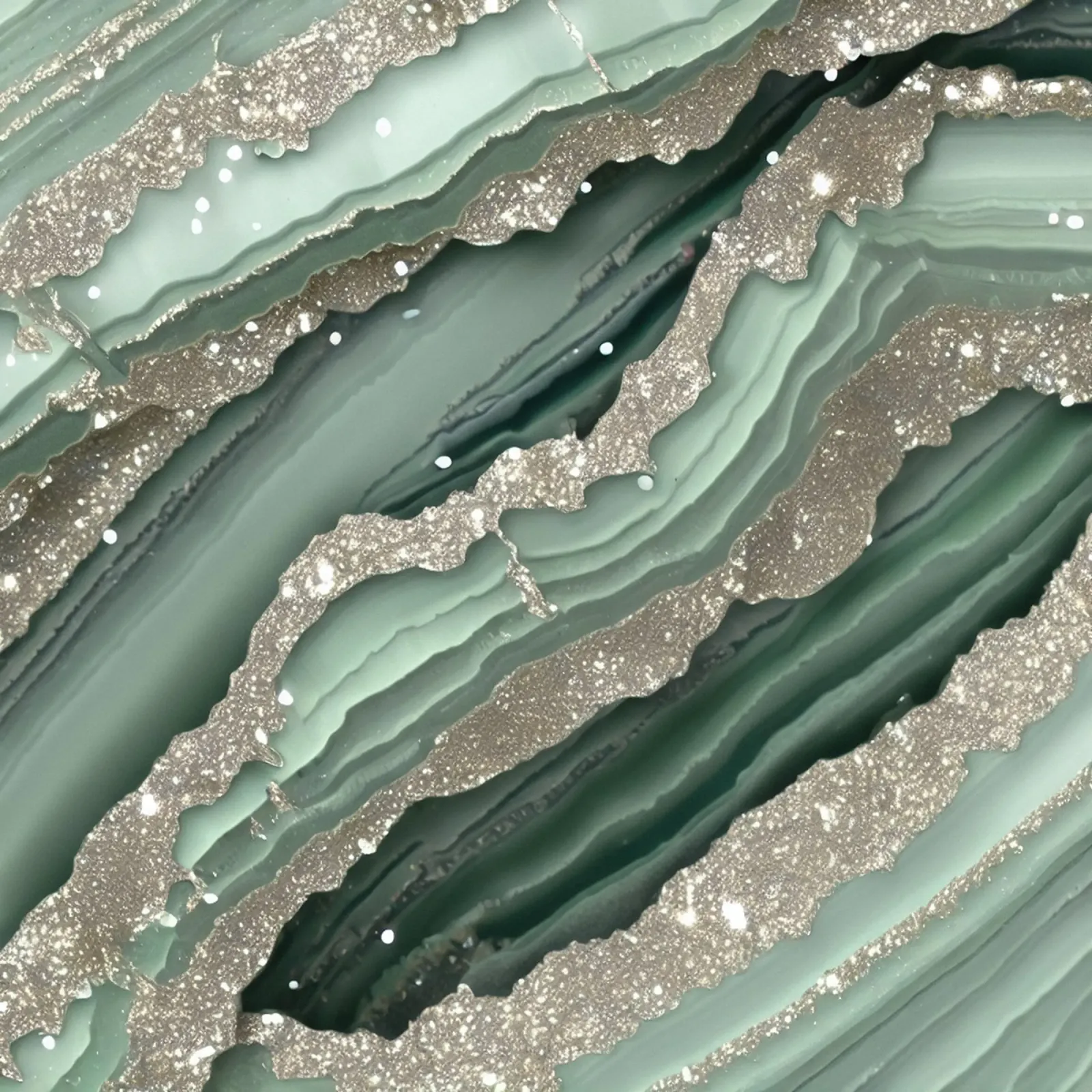 Glam Sage Vert Texture Agate poster avec cadre en bois de Gemstone Textures