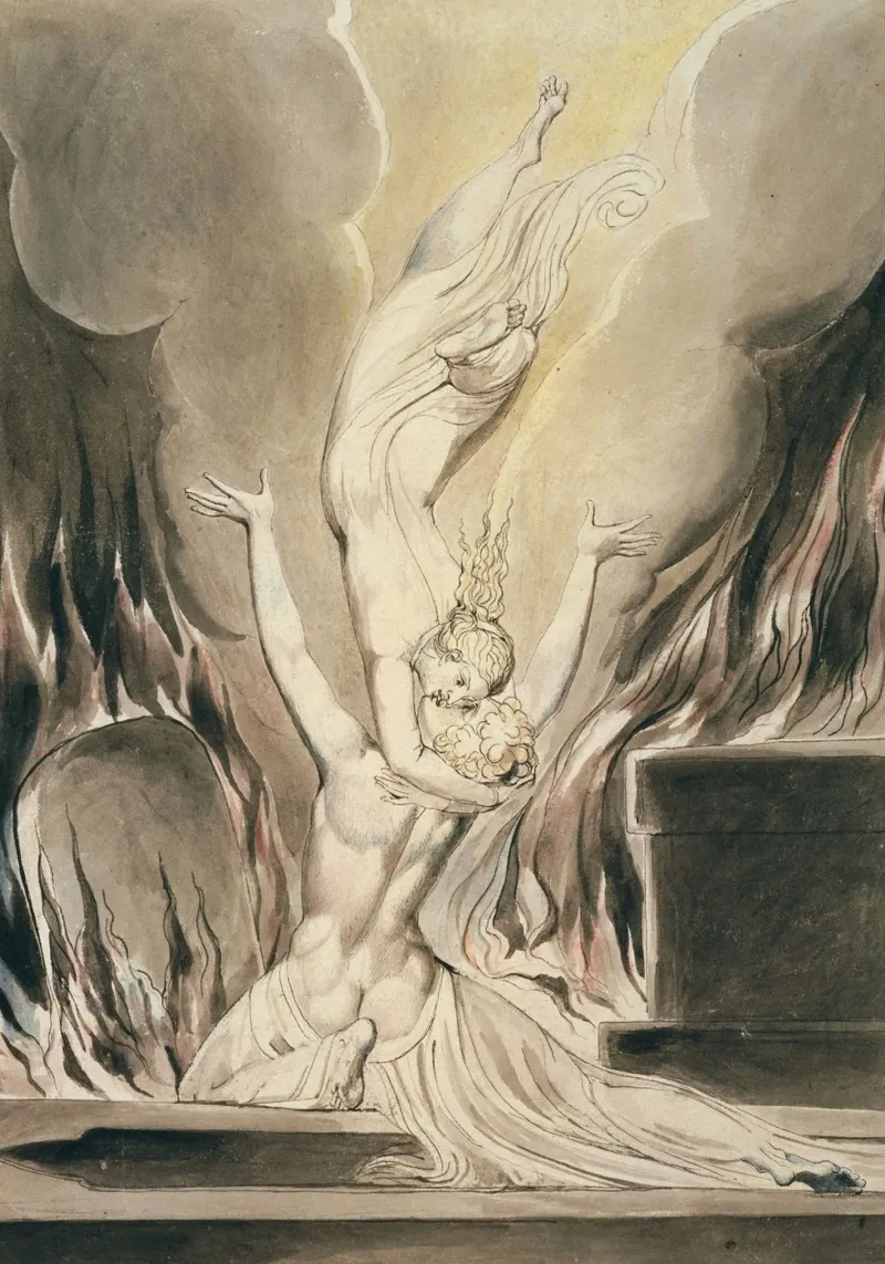 William Blake - La riunione dell'anima e del corpo pellicola backlit da William Store