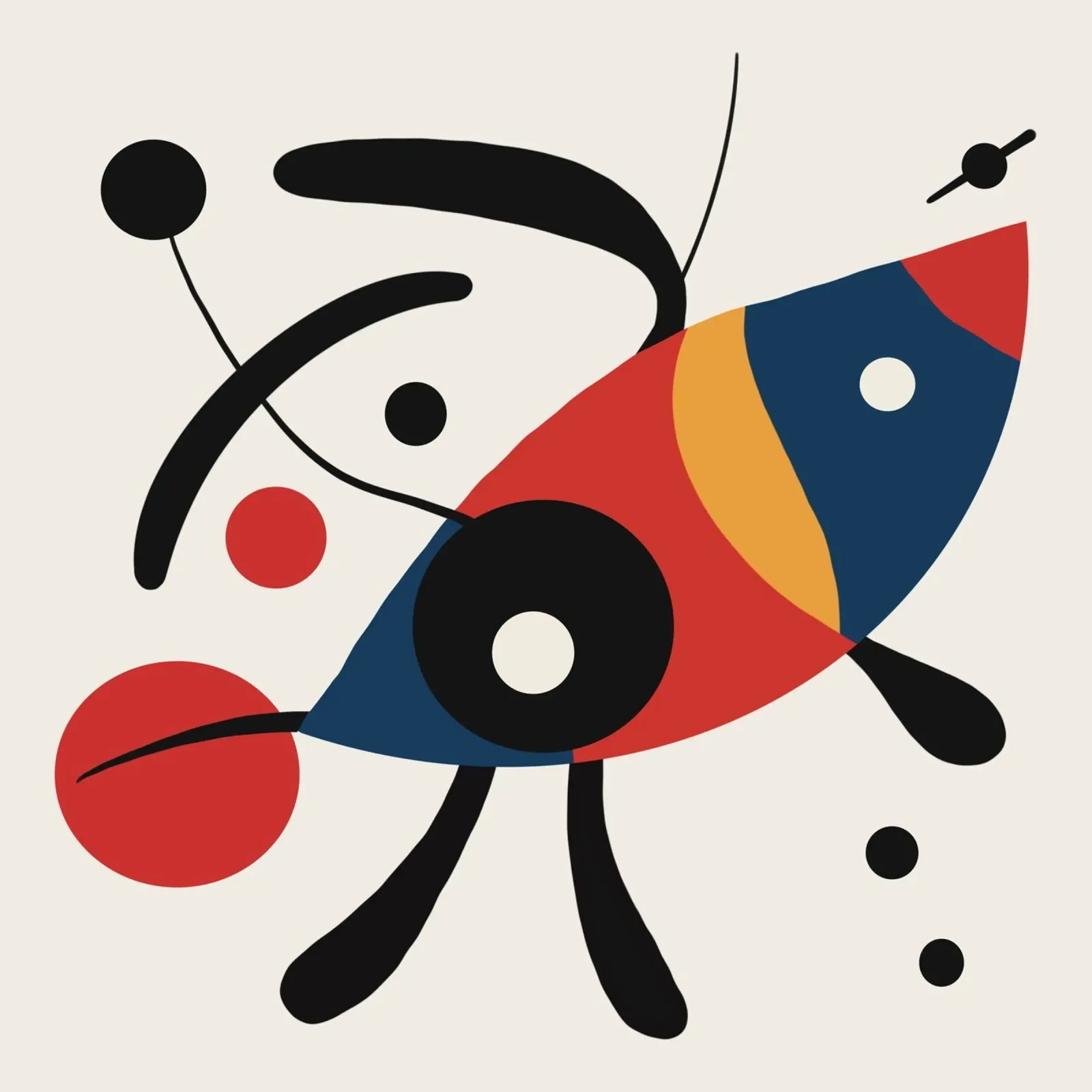 Amoeba abstract canvas with Floater frame by Little Dean