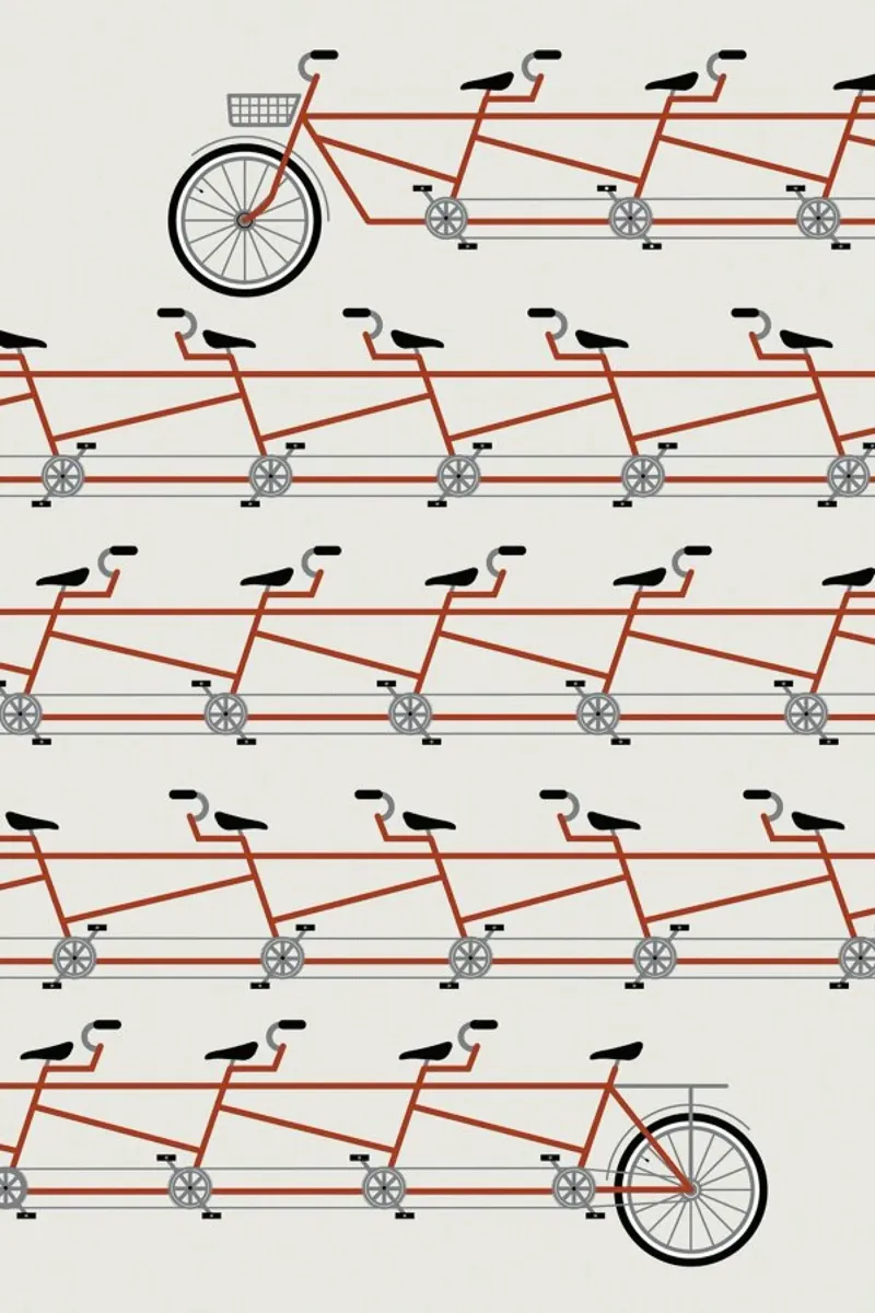 Stretched Out Tandem poster con telaio in plastica da Davies Babies