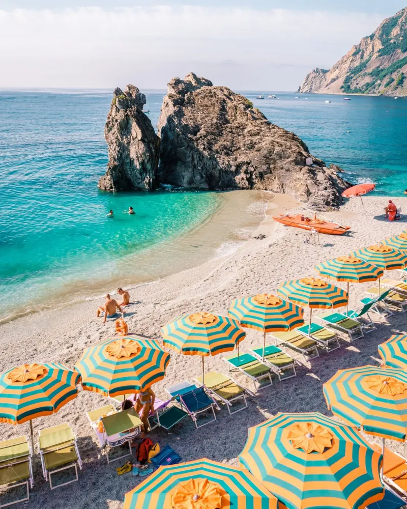 Amalfi Coast Photograph, Italian Poster, Umbrella Beach Art canvas by TheTravelClub
