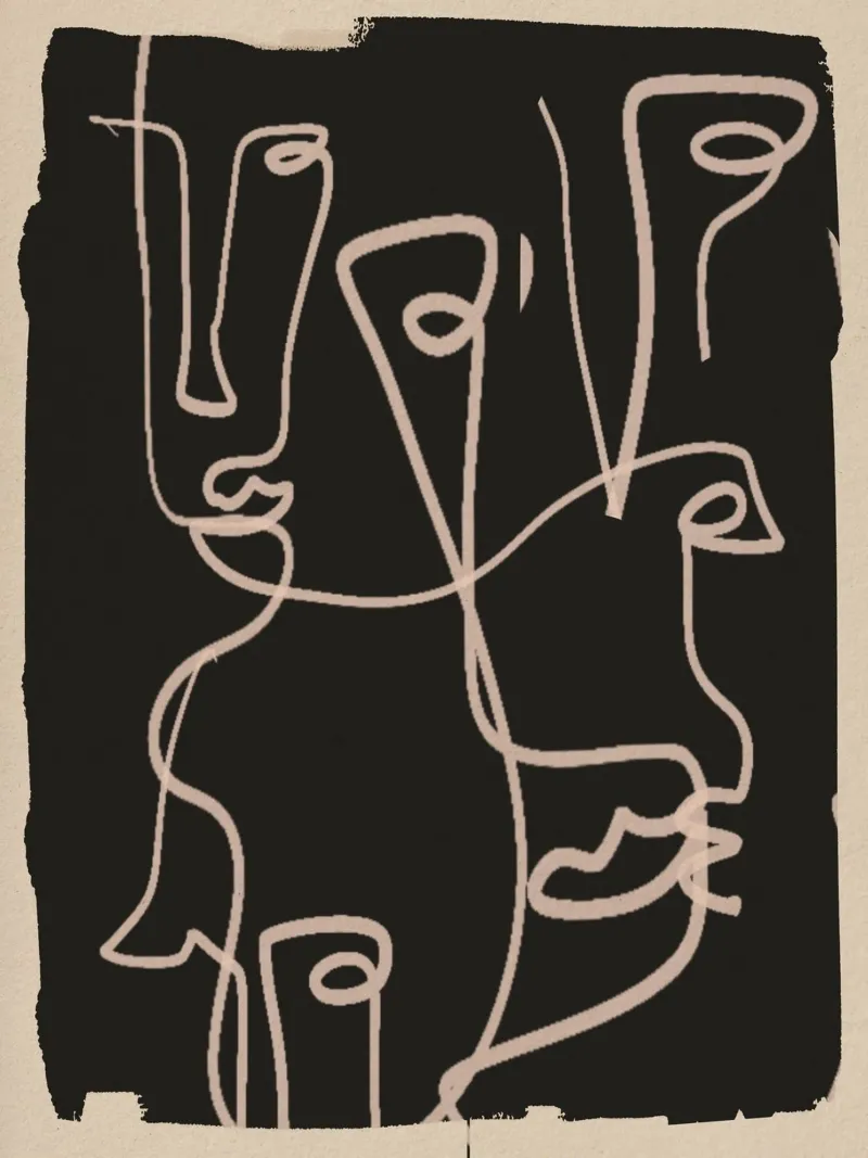 Line art astratta minimale 4 alluminio dibond da ThingDesign