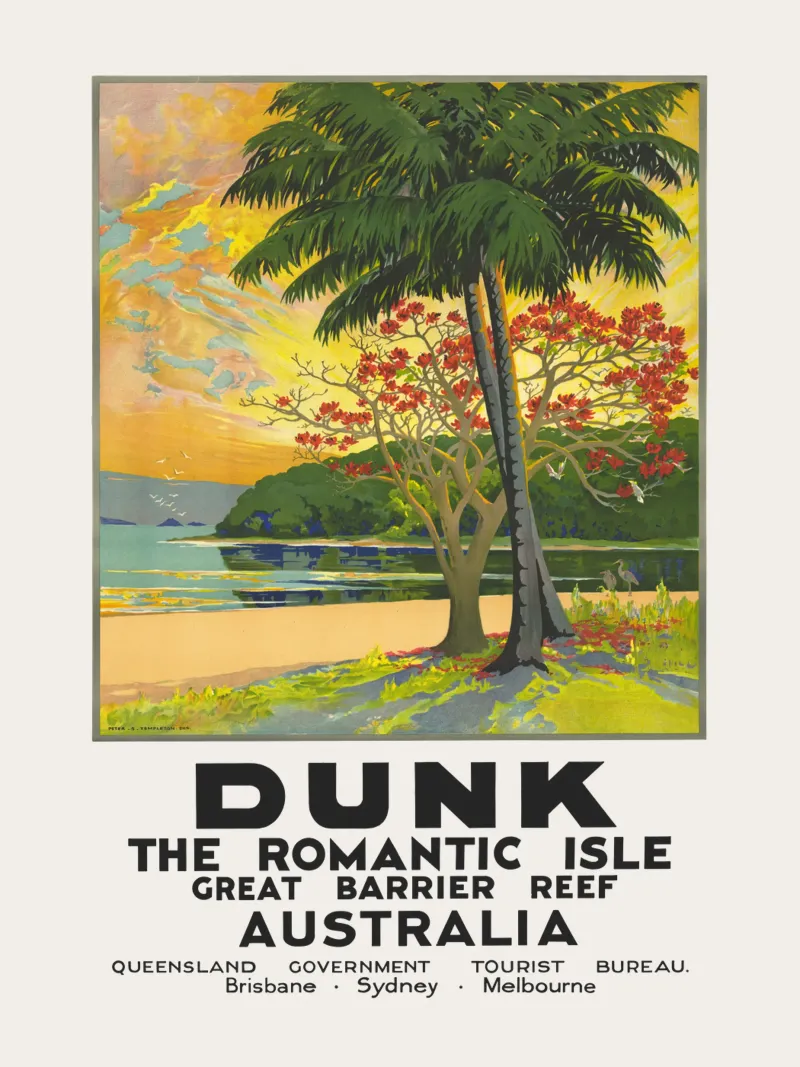 Dunk Island - Great Barrier Reef, Australia canvas by Vintagrafica