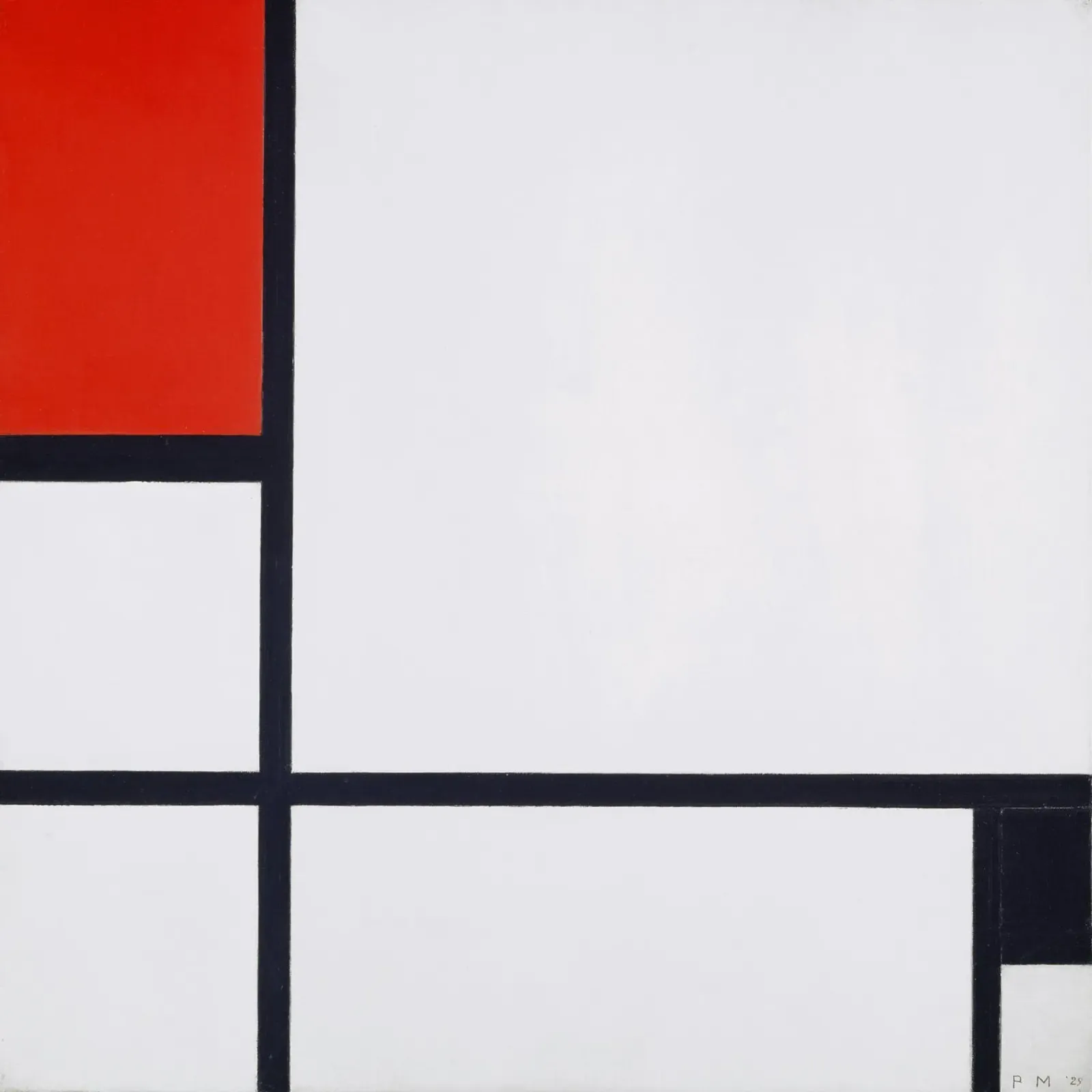 Piet Mondrian - Composizione n. I, con rosso e nero pellicola backlit da William Store