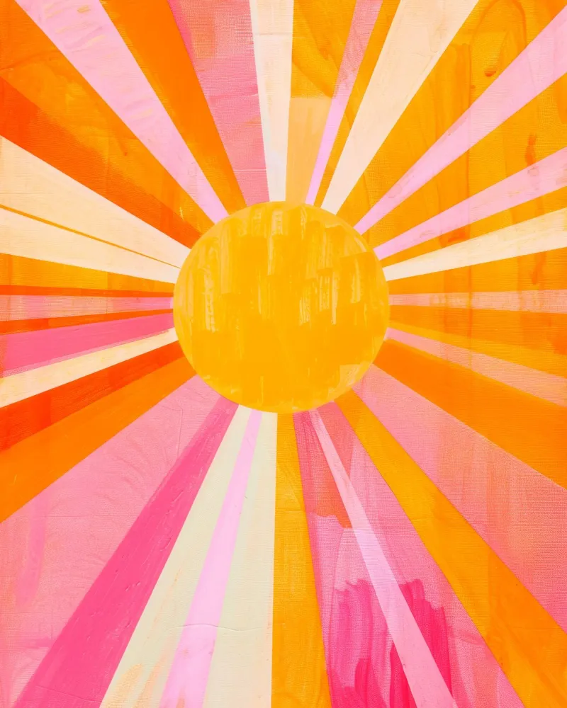 Boho Sun Poster, Abstract Vibrant Art, Bold Colourful Poster backlit film by ArtHaus