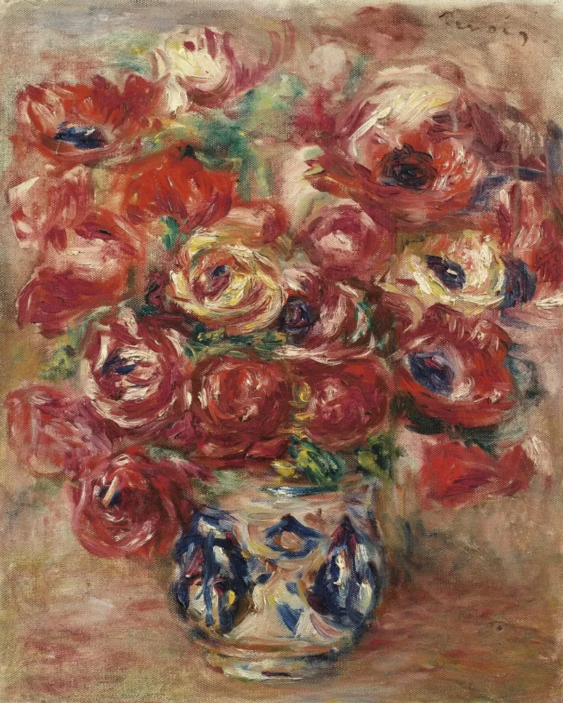 Pierre-Auguste Renoir - Fiori in un vaso pellicola backlit da Timeless Artworks