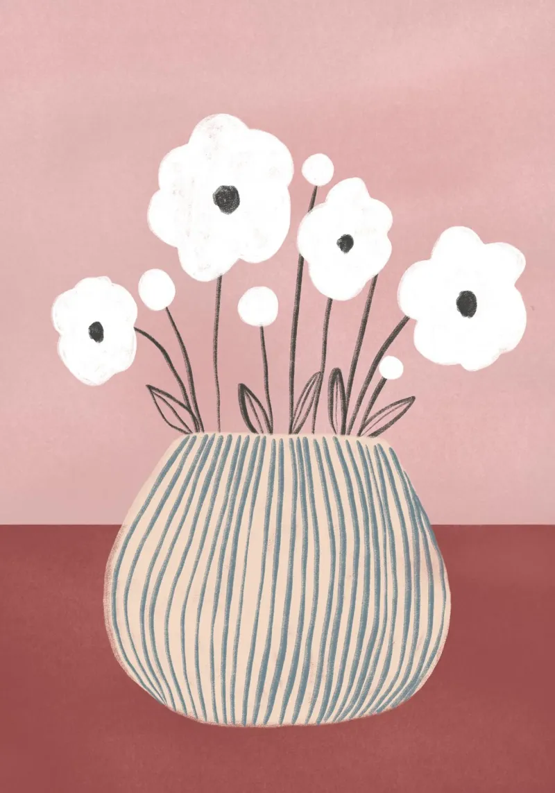 Blossom Study I - Blumenvase Leinwand von BAINAI