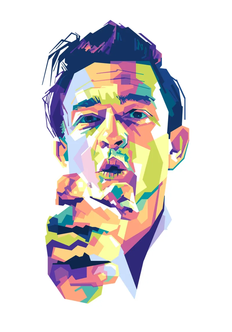 Johnny Cash in stile WPAP pellicola backlit da Alkahfsmart