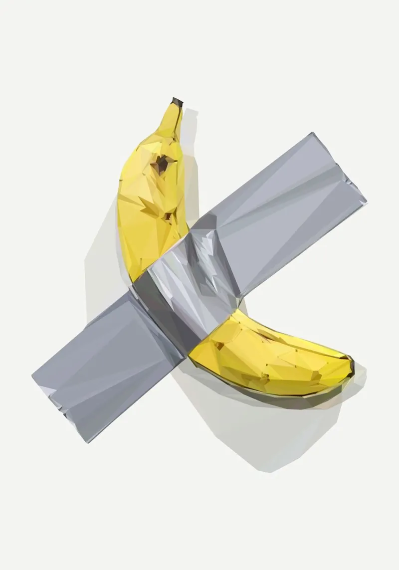 Banana on the wall pellicola backlit da Low poly art