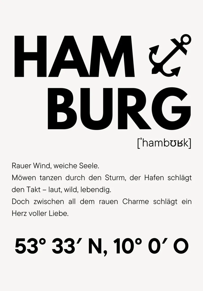 Hamburgo - Viento áspero, alma suave metacrilato de DigiWunderwerk