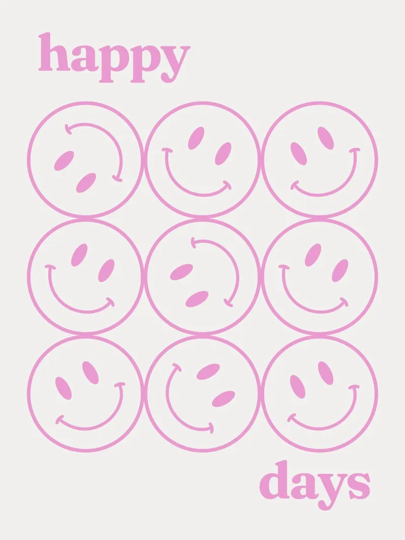 Smiley rosa Happy Days carta hahnemühle da Paigaam Studio