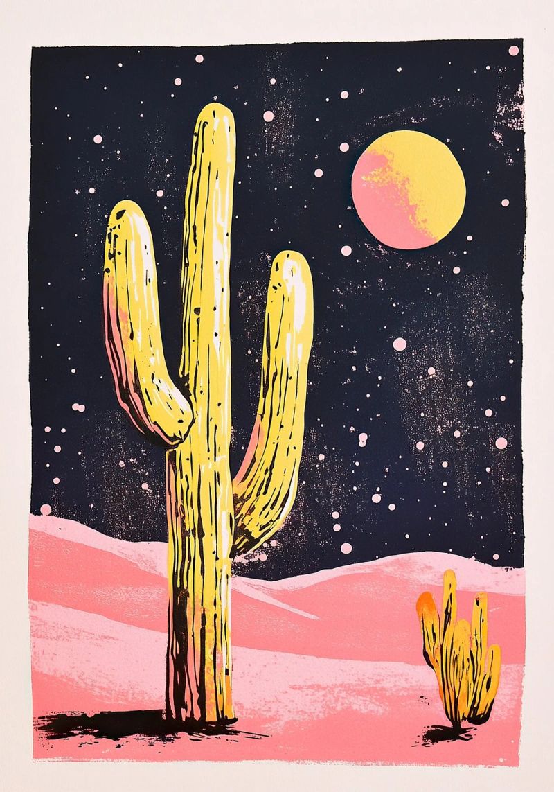 Cactus "Luna pellicola backlit da Nikis Art Studio