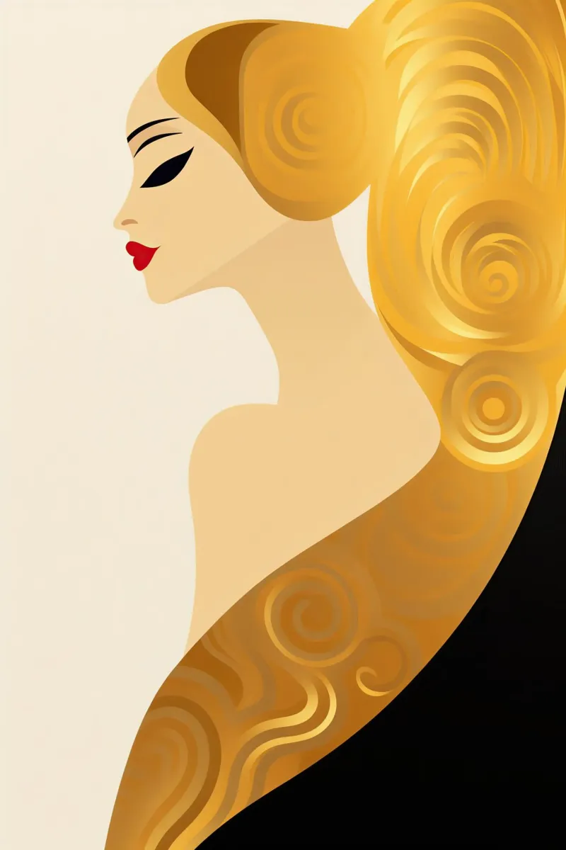 Donna d'oro Art Nouveau carta hahnemühle da Autofocus