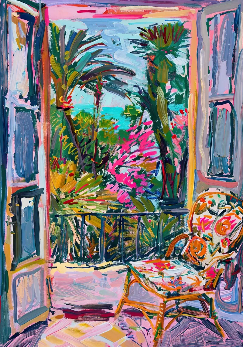 Matisse inspiriert Open Window Alu-Dibond von Nikis Art Studio