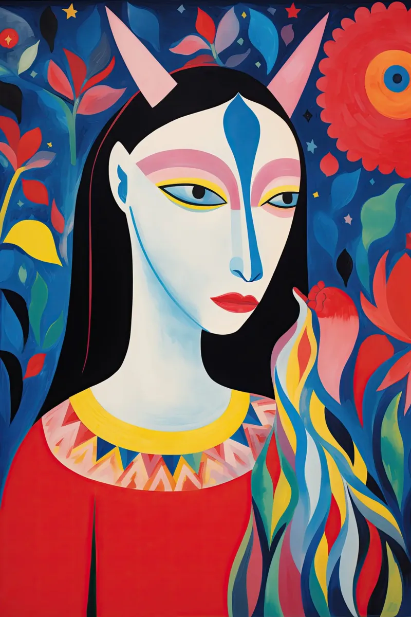 Colourful she-devil | Canvas painting hahnemühle by Autofocus