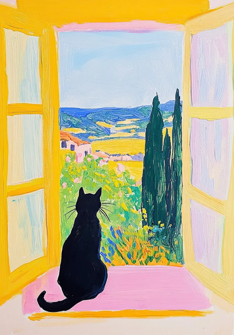 Cat Matisse ispira pellicola backlit da Nikis Art Studio