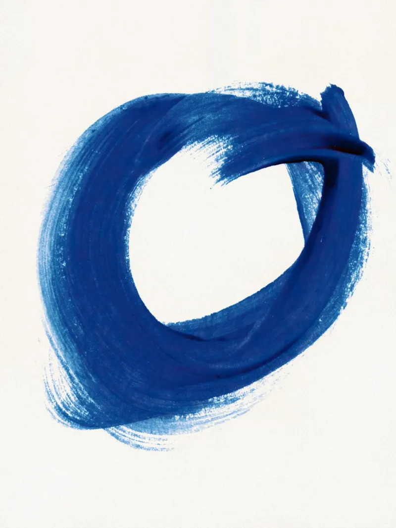 Strokes 8C | Enso Indigo Heart Brushstroke plexiglass da sabidussi