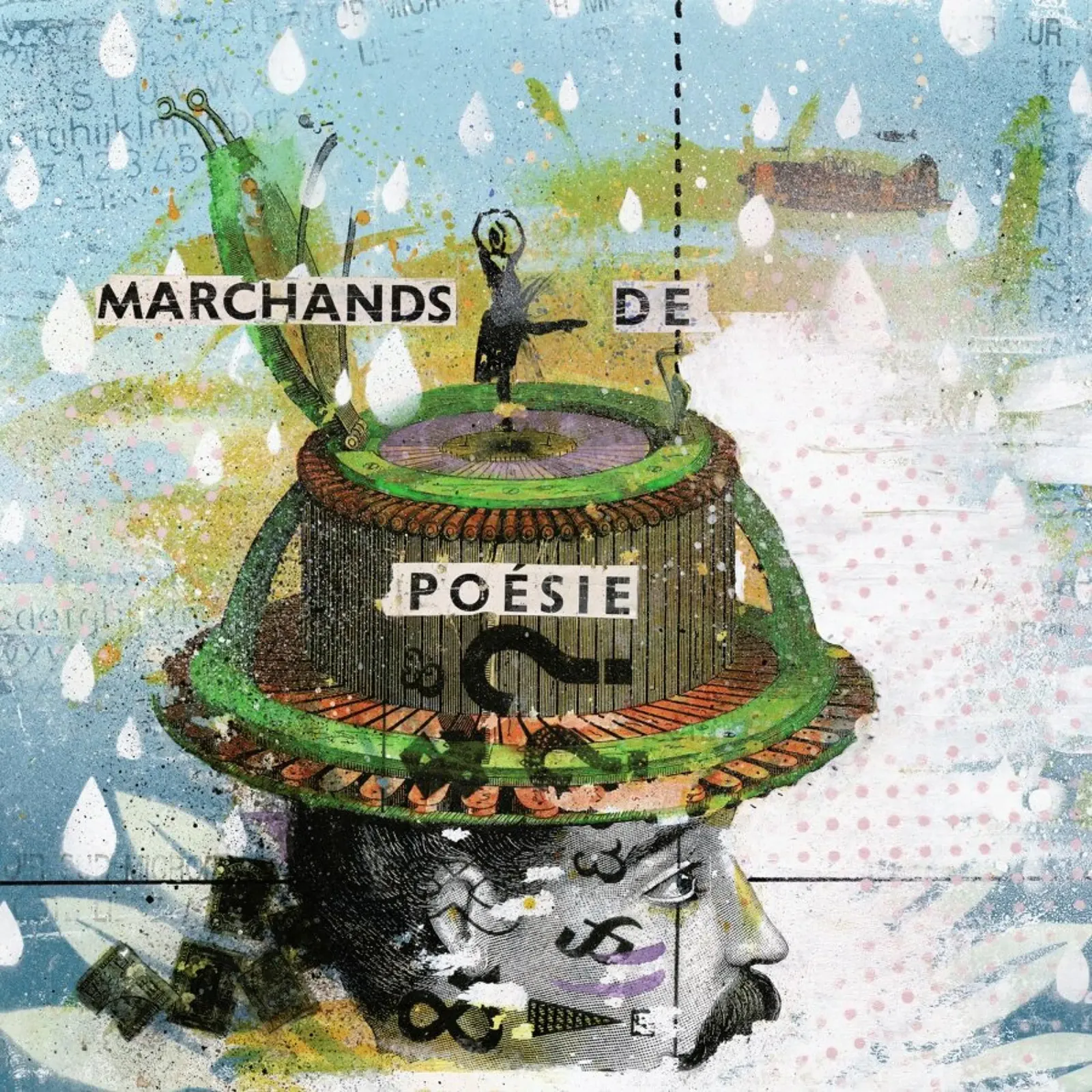Les Marchands De Poesie poster con telaio in legno da Tameo