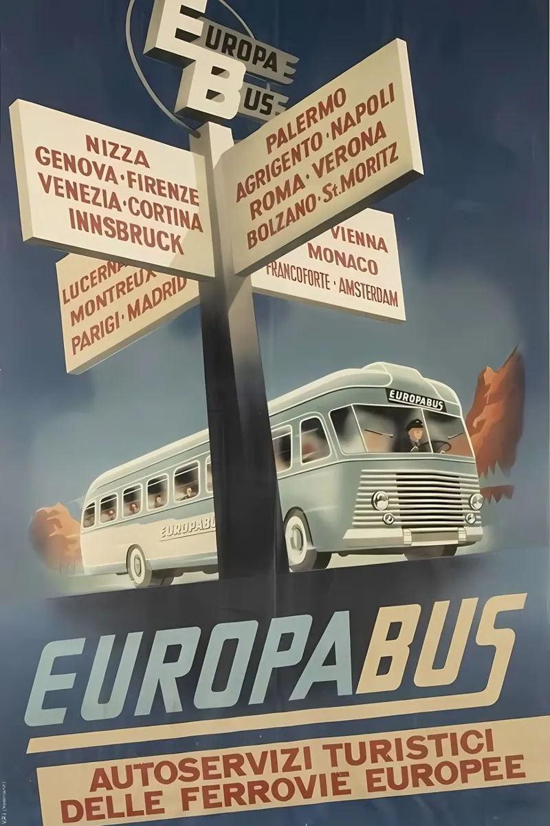 Autobus Europa tela con Cornice a cassetta da mazzihanq