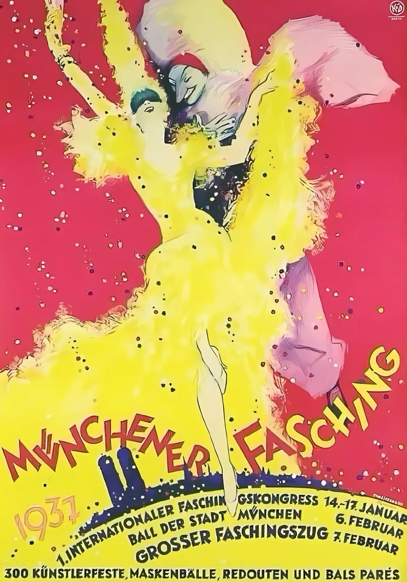 Carnevale di Monaco poster con telaio in plastica da mitaco