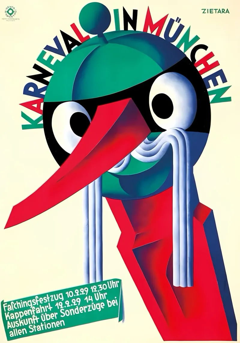 Carnevale a Monaco poster con telaio in legno da mitom