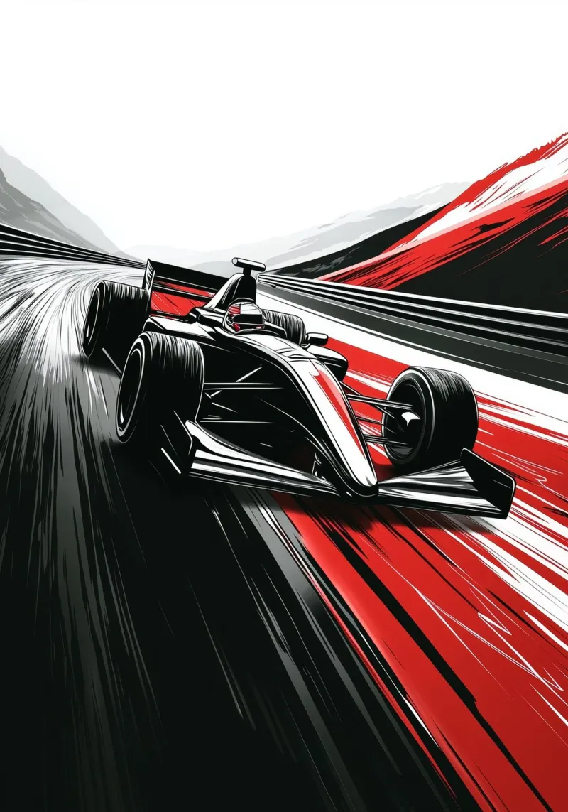Art de la course automobile poster de Justyna Jaszke JBJart