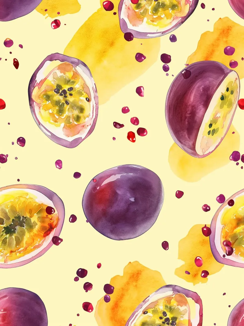 Frutto della passione in acquerello poster con telaio in legno da Spice & Style