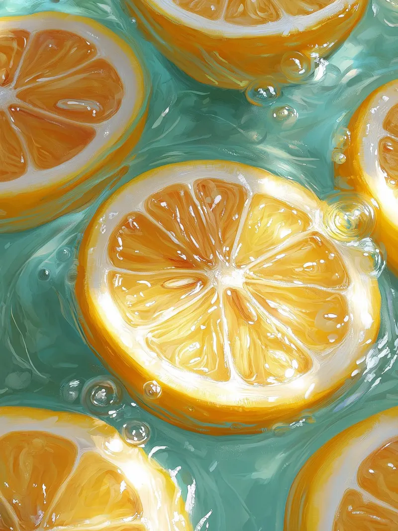 Lemons floating in water acrylic glass by Spice & Style