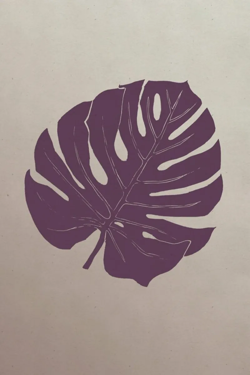 Monstera Purplehaze poster con telaio in plastica da Elena Veronese