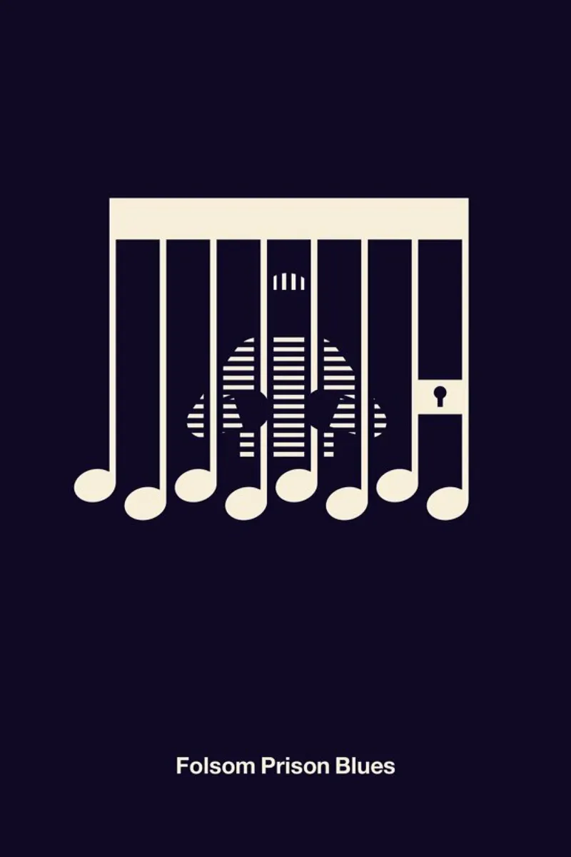 Folsom Prison Blues poster con telaio in legno da Viktor Hertz