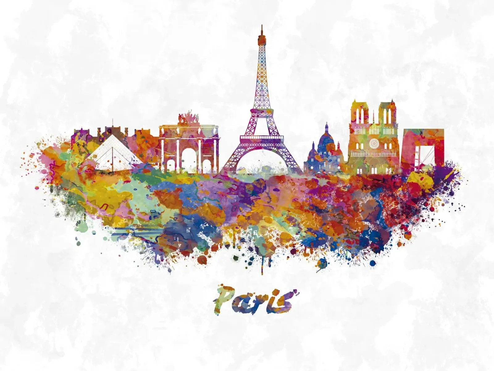Lo skyline di Parigi in acquerello pellicola backlit da ARTVI-SHOP