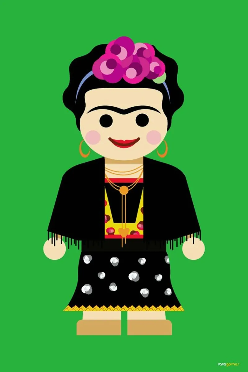 Frida Toy poster con telaio in alluminio da Rafa Gomes