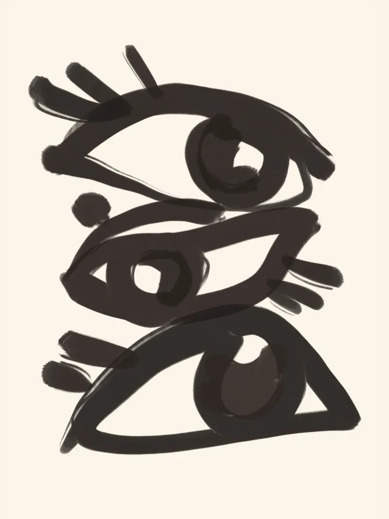 Occhi astratti line art 3 pellicola backlit da ThingDesign