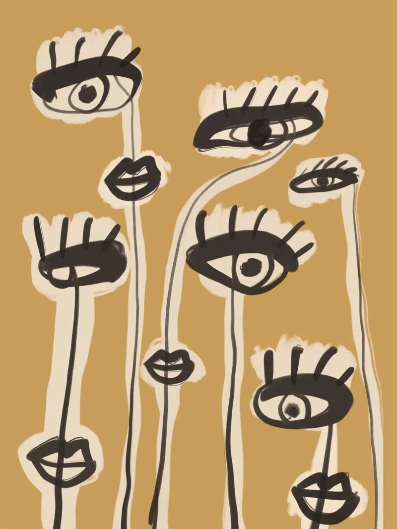 Abstract line art eyes 11 hahnemühle by ThingDesign