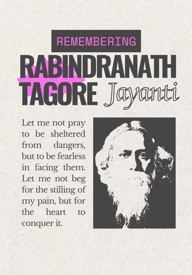 Rabindranath Tagore poster con telaio in legno da mazzihanq