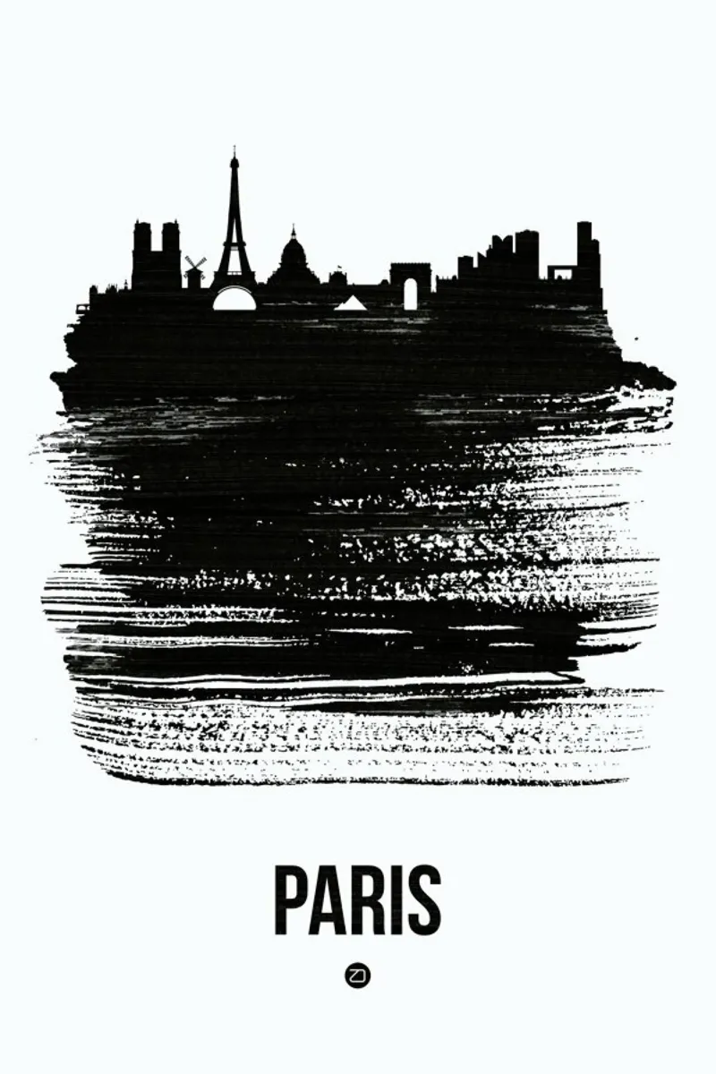 Paris Skyline Brush Stroke pellicola backlit da Naxart