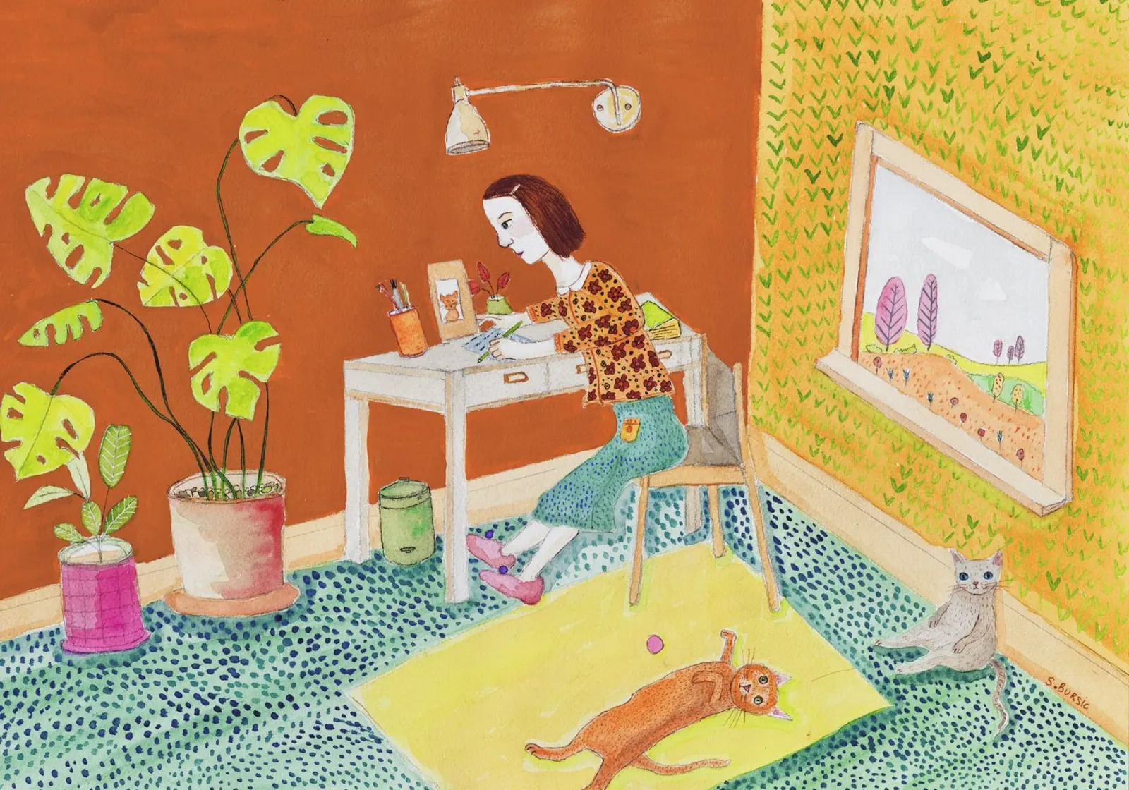 Vita con i gatti poster da Pictufy Sun & Spirit