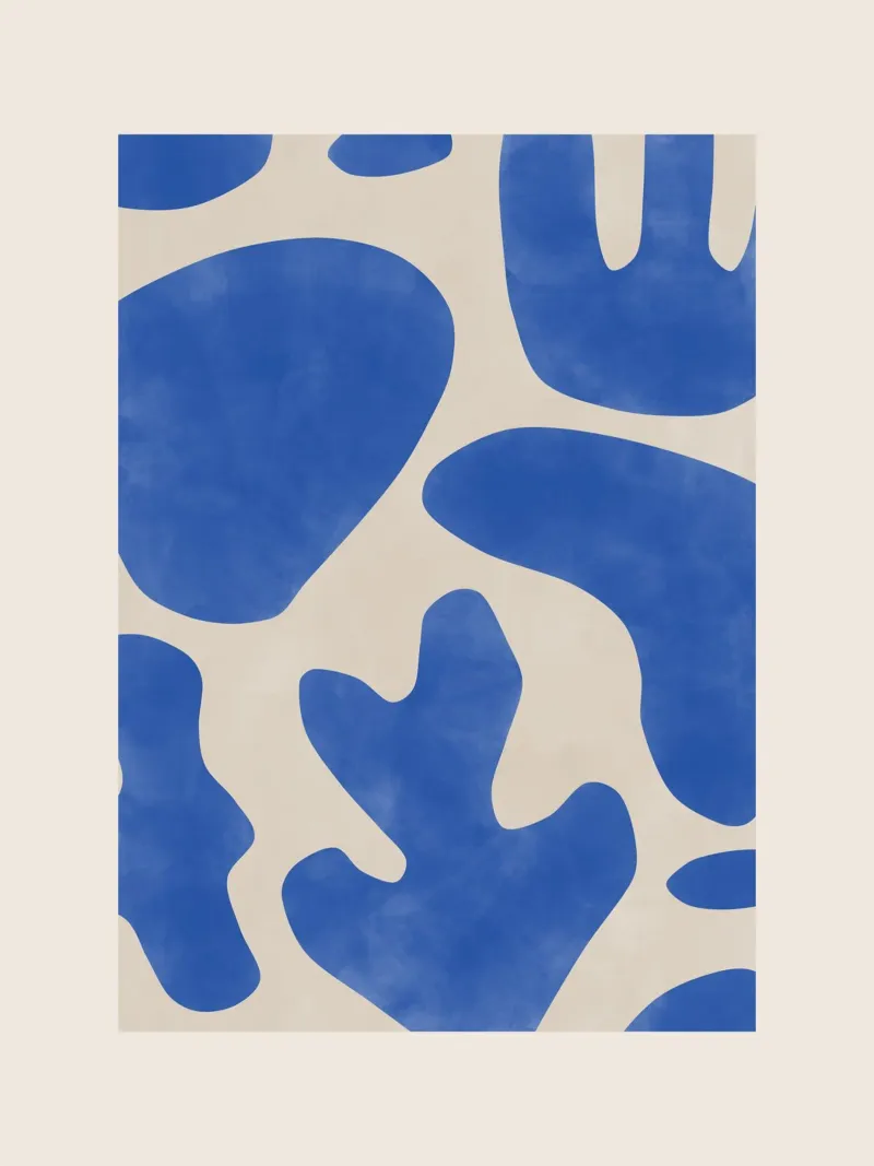 Blue Abstractions poster with aluminum frame by Pictufy Sun & Spirit