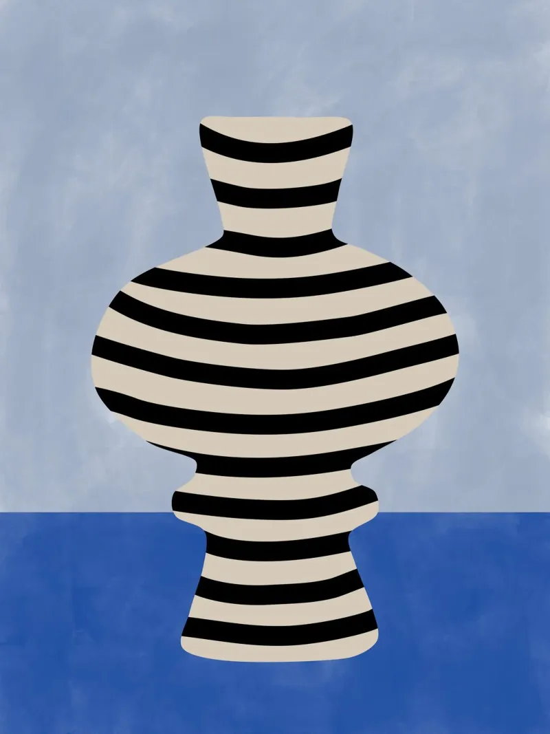 Gestreifte Vase Illusion Poster von Pictufy Sun & Spirit