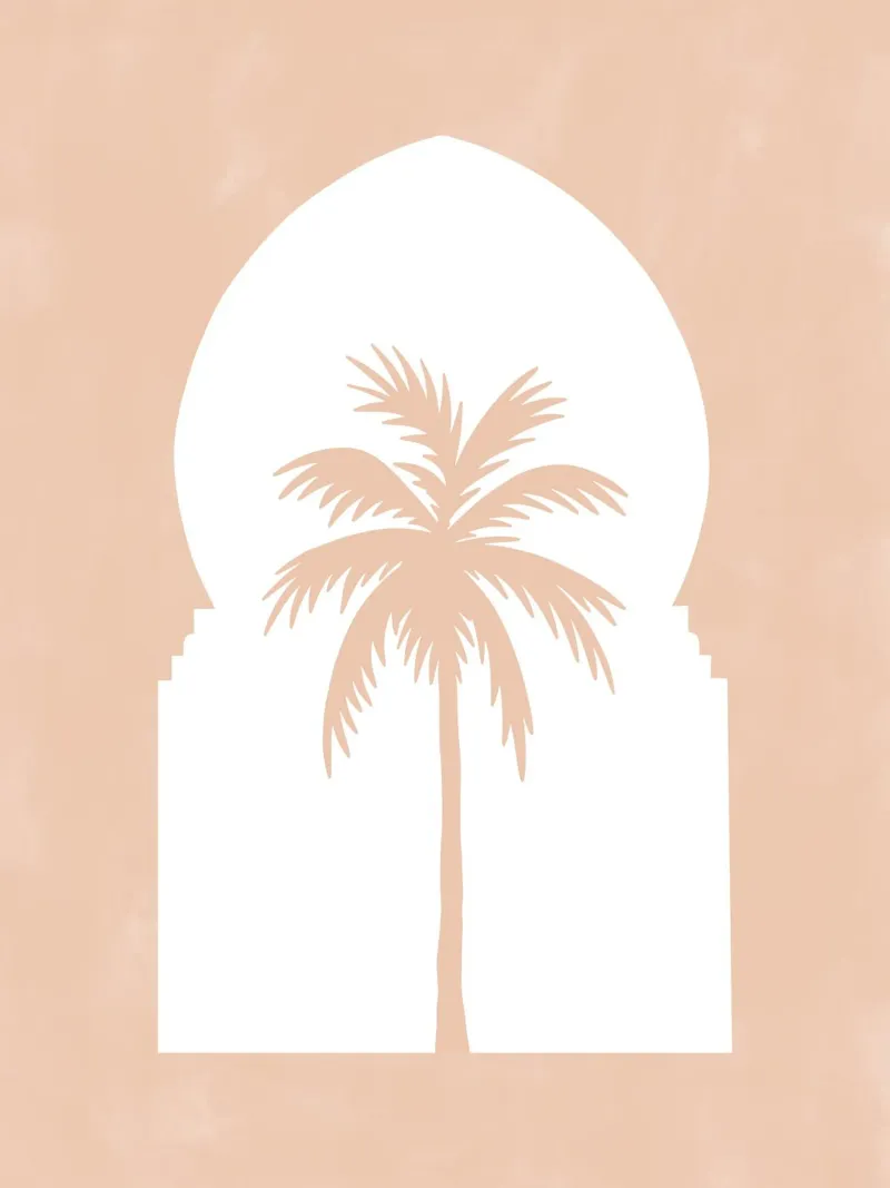Arco con sagoma di palma poster con telaio in plastica da Pictufy Sun & Spirit
