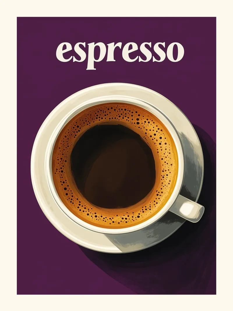 Espresso Coffee Art Poster purple hahnemühle by Spice & Style