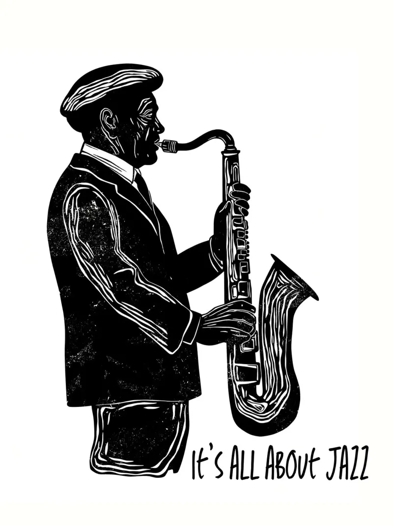 Soul of Jazz tela con Cornice a cassetta da Indigo Rain