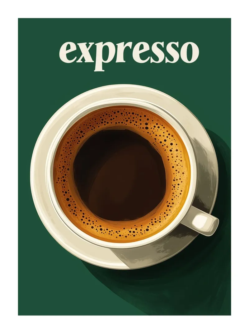 caffè espresso su sfondo verde plexiglass da Spice & Style