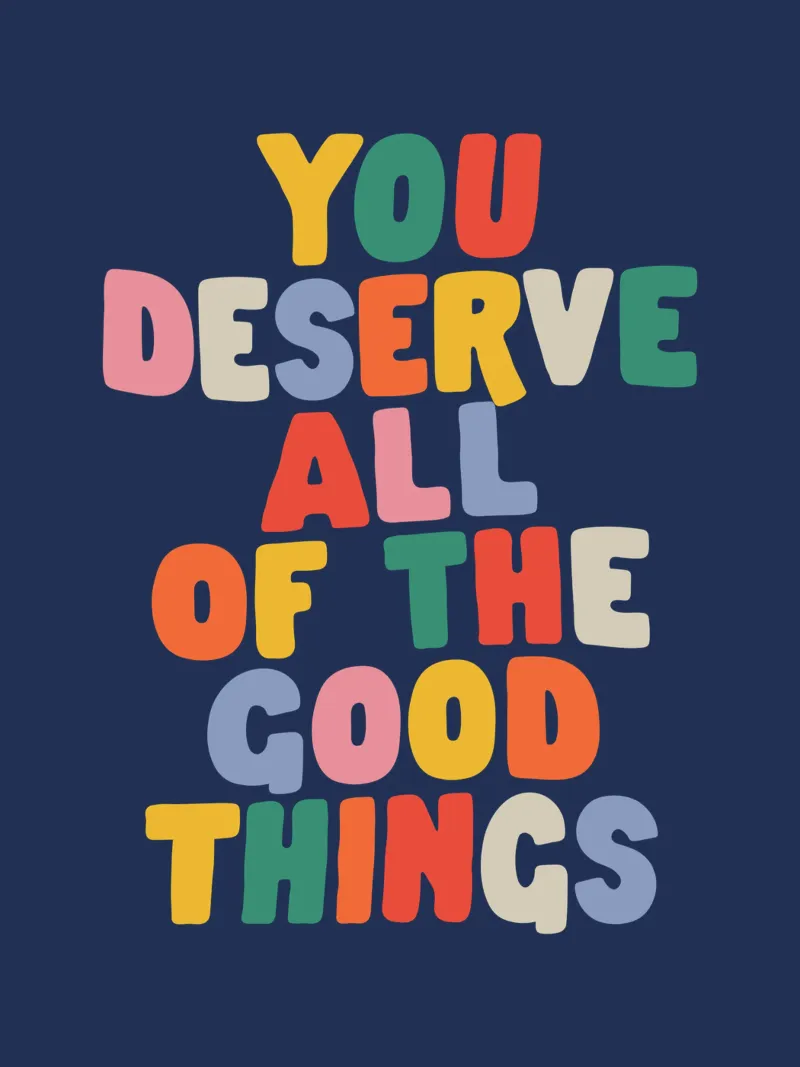 Ti meriti tutte le cose belle Tipografia Good Vibes carta hahnemühle da THE MOTIVATED TYPE