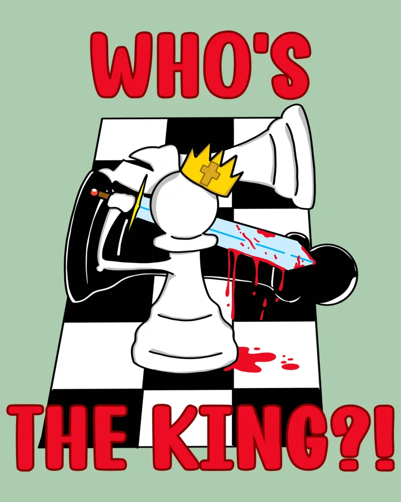 Who's the King Fearless and Funny Chess Motivation canvas by sillyindustries